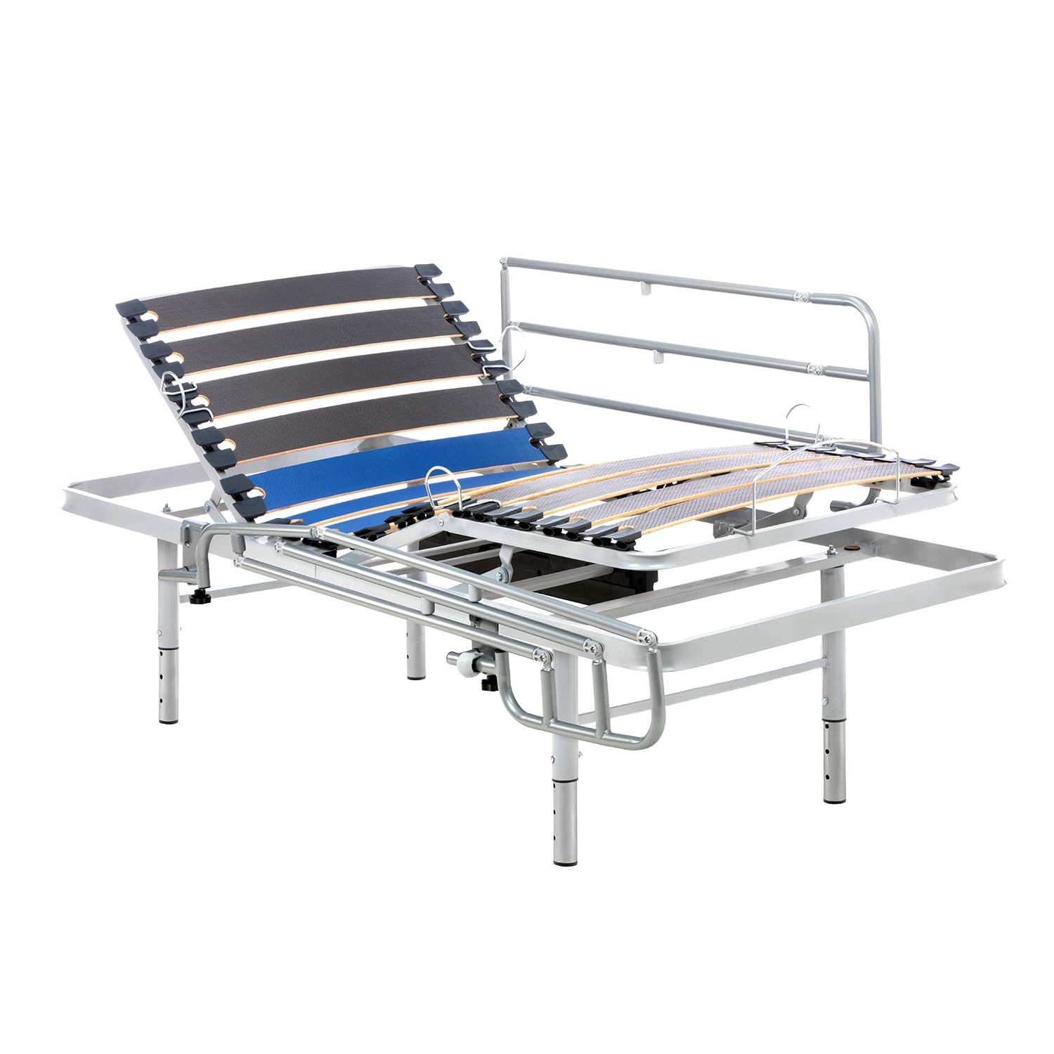 Geriafy - Cama Articulada Eléctrica Reforzada con Patas Regulables | Barandillas abatibles Resistentes (90x190 cm, Mando Inalámbrico)