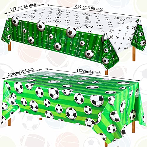 4 Pack Soccer Themed Birthday Party Supplies Sports Party Tablecloths Soccer Ball Plastic Table Cover Sports Ball Tablecloth For School Outdoor Party Decorations #TOP1