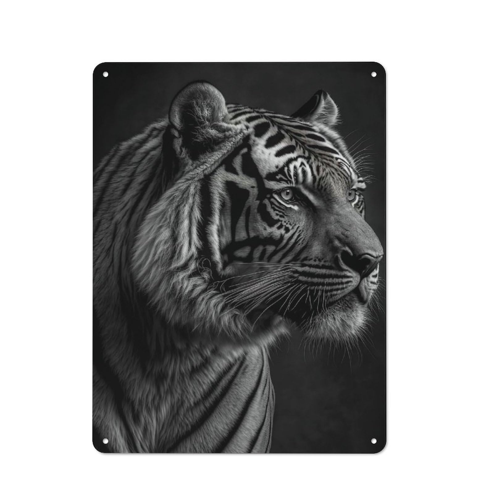 Cosy Portrait of A Tiger Metal Plaque 40x30cm, Kitchen Wall Decor for Kitchen, Cafe, Pantry Or Dining Room