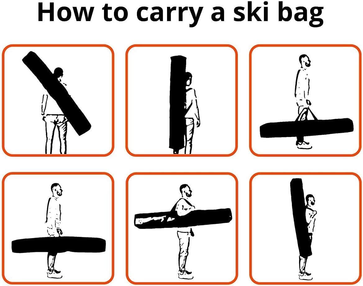SnowSport Double Ski Bag Prestige - Borsa da sci per 2 paia di bastoncini da sci e da sci, molto spessa imbottitura, adatta per viaggi in aereo, autobus, viaggi in auto (190)