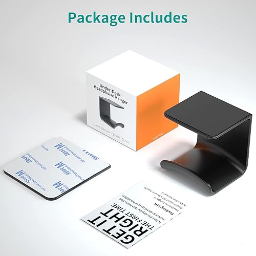 Miniatura 7 de HomeMount Soporte para auriculares debajo del escritorio, soporte adhesivo para auriculares, soporte de mesa para la mayoría de los auriculares