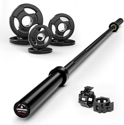 Miniatura 17 de LIONSCOOL Barra prémium de 4 pies/4.9 pies/6 pies para entrenamiento de fuerza y levantamiento de pesas olímpico, barra de 2 pulgadas para Barra