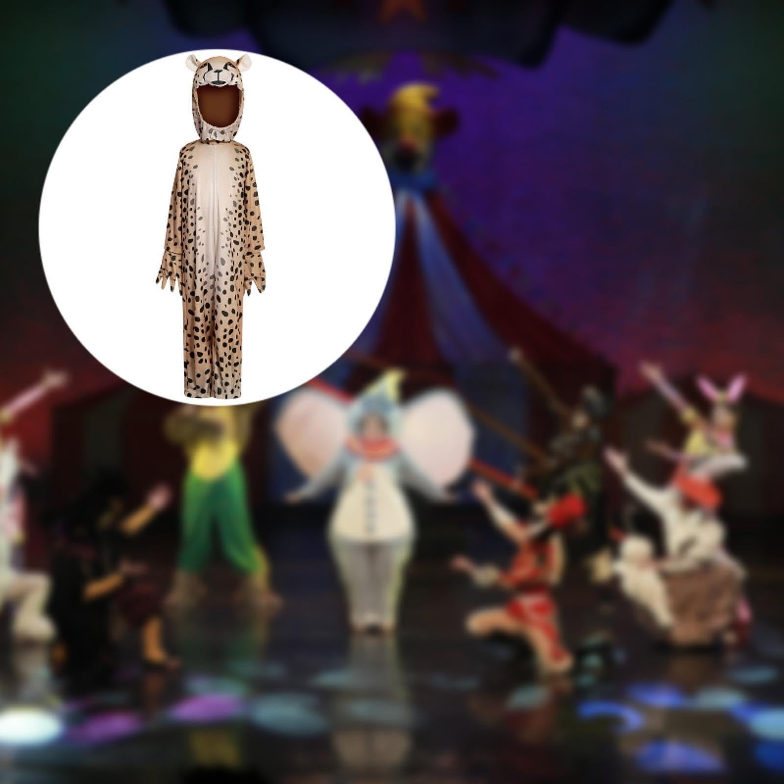 Costume da Ghepardo Abbigliamento da Palco Vestito di Carnevale Completo da Mascherata Travestimento per Gioco Creativo Adatto per Festival E F, L