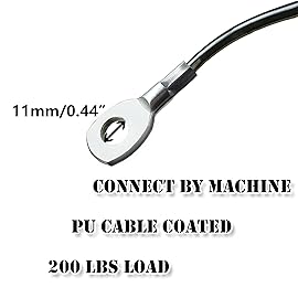 J Bryant Fitness Gym Replacement Cable Fitness Pulley Cable Thick 0.2inch/5mm Heavy Duty Steel Wire Rope for Home Gym Cable Pulley Attachments Machine Accessories (Type-A, 24)