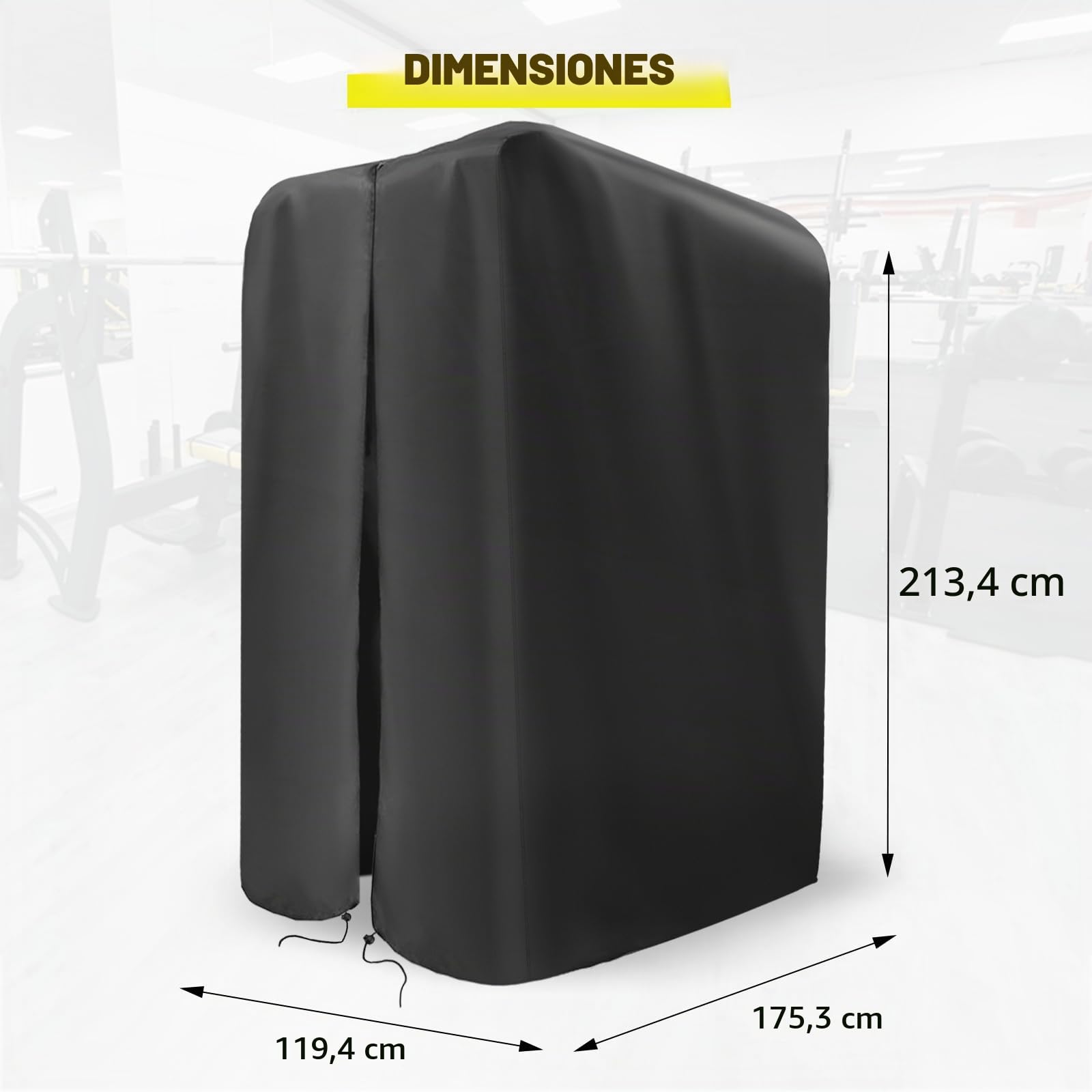 Funda para estante de gimnasio con cremallera impermeable, funda protectora para estante de sentadillas/estante de levantamiento de pesas/equipo de entrenamiento de gimnasio en casa, interior