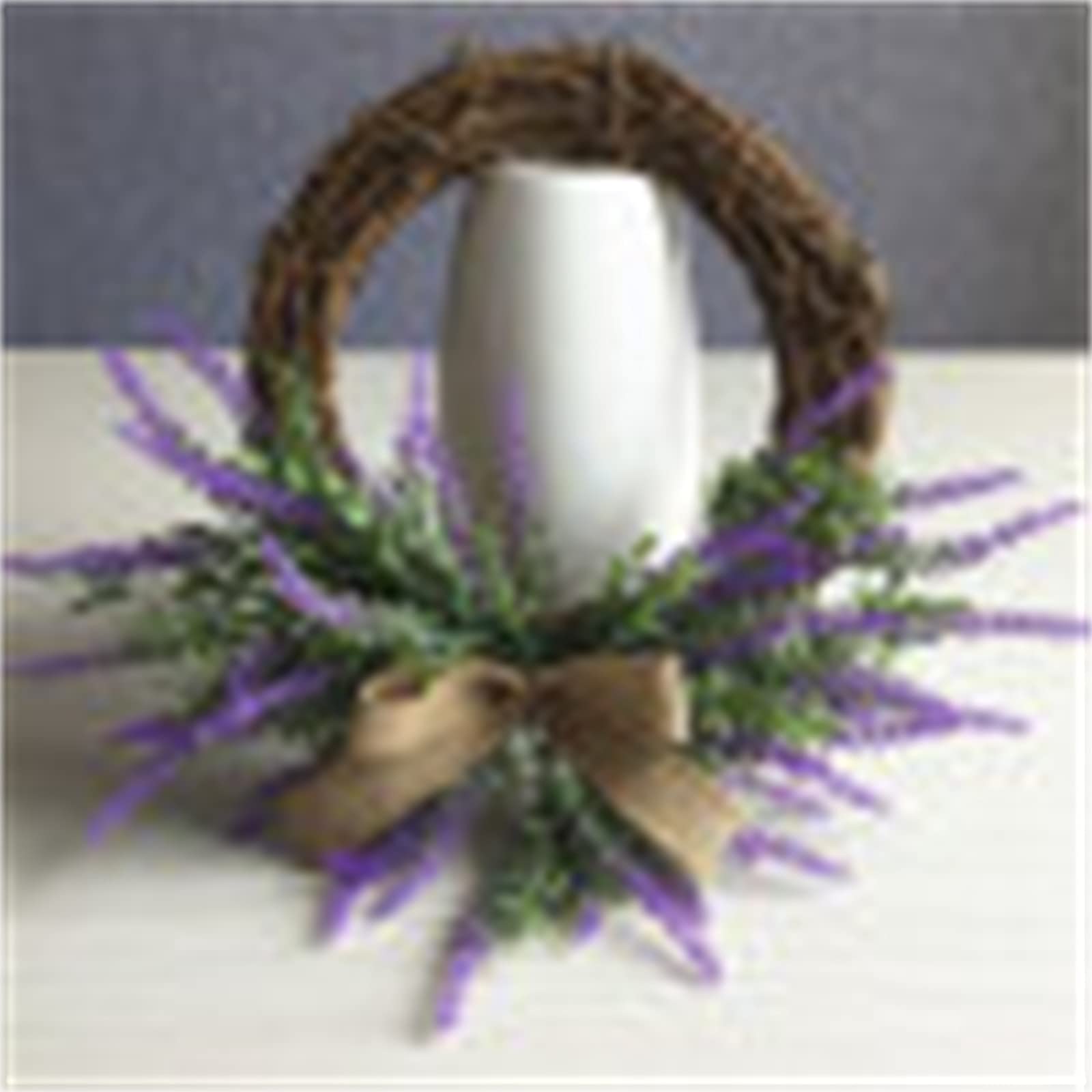 Cisolen Ghirlanda artificiale di lavanda, ghirlanda decorativa da parete, in plastica, per interni, esterni, matrimoni, feste, giardino, decorazione da parete per porta di casa, matrimonio