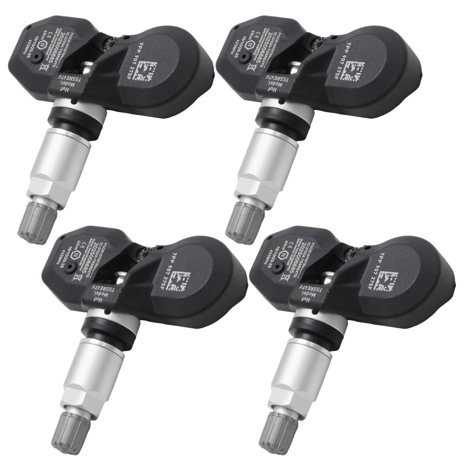 7PP907275F 4PCS TPMS sensores de presión de neumáticos, repuesto para Porsche 991.1 MK1 2016, repuesto para Phaeton a partir de 2008, repuesto para Porsche 981 Cayman Boxster