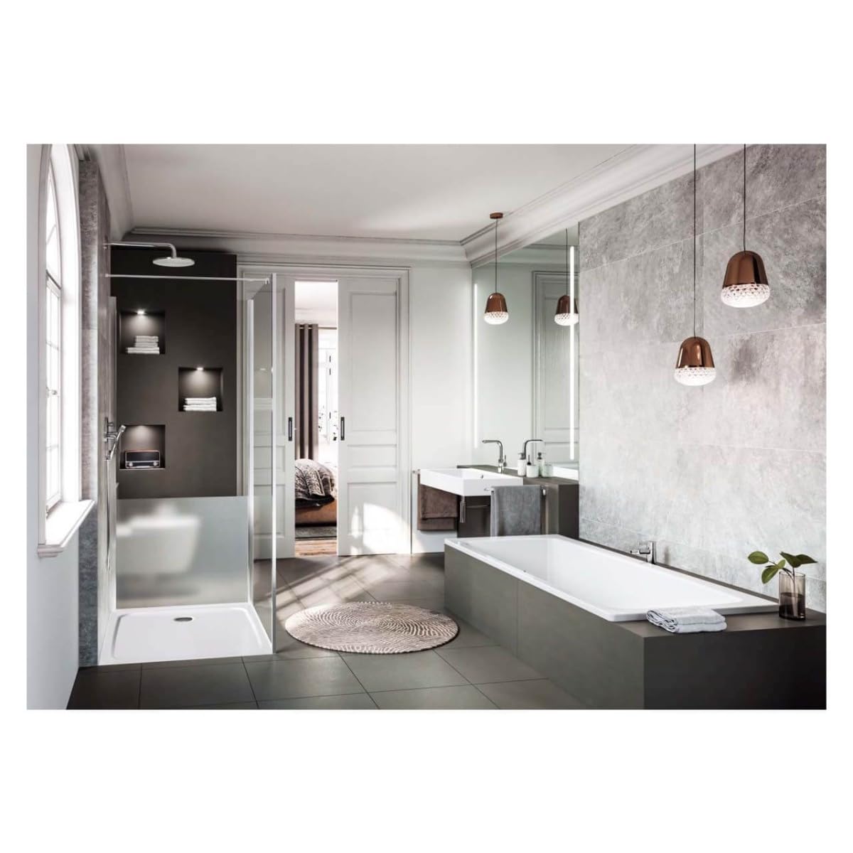 Kaldewei Cayono Duo 725 - Vasca da bagno 180 x 80 x 40 cm, colore: Bianco alpino