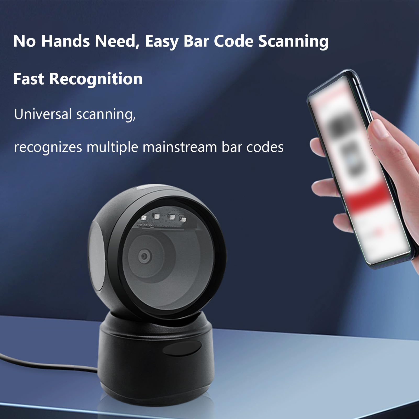 Skaner Kodów Kreskowych 2D QR, Automatyczny, Wielokierunkowy Komputer Stacjonarny, Przewodowy, Regulowany Kąt, Czytnik Kodów Kreskowych Plug and Play z Brzęczykiem i diodą LED