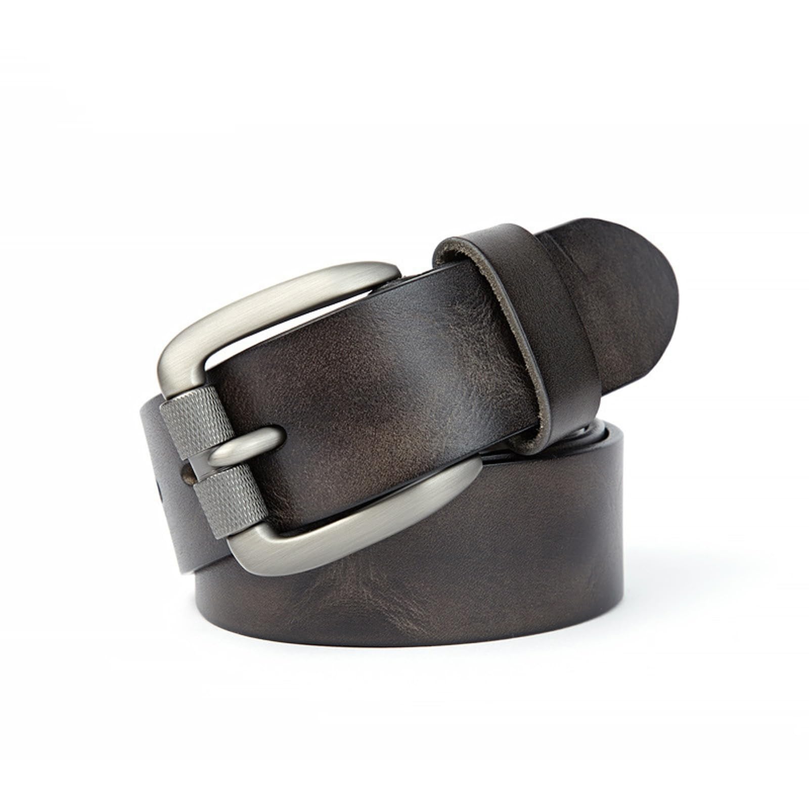 AGUTALITHIC Vintage Genuine Cowhide Leather Belt for Men Women 3.8cm Versatile Casual Strap with Classic Alloy Roller Buckle(130cm/51, Black)