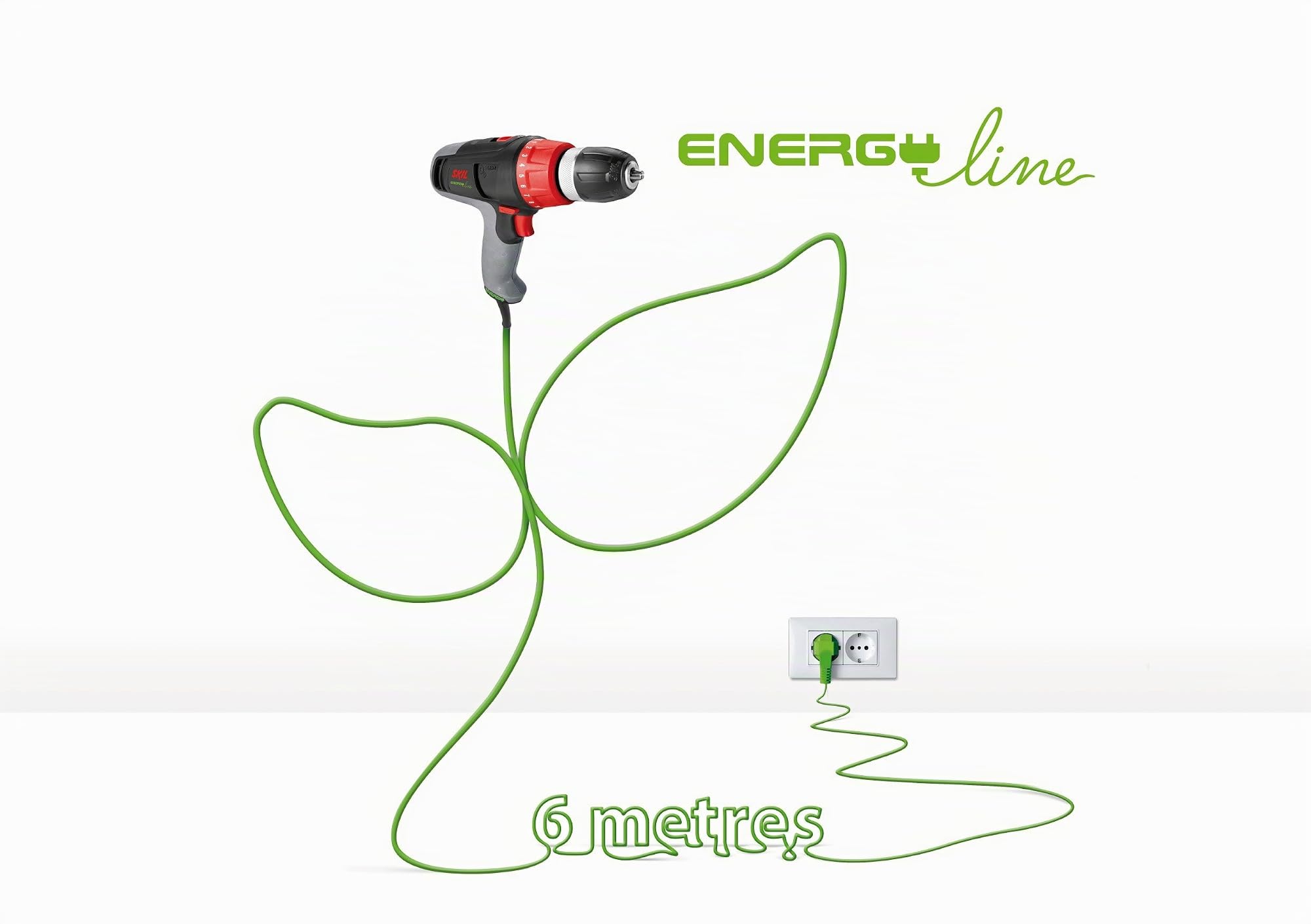 Skil 6221AA Energy Line - Taladro atornillador con cable (2 velocidades, cable de 6 metros, 38 Nm)