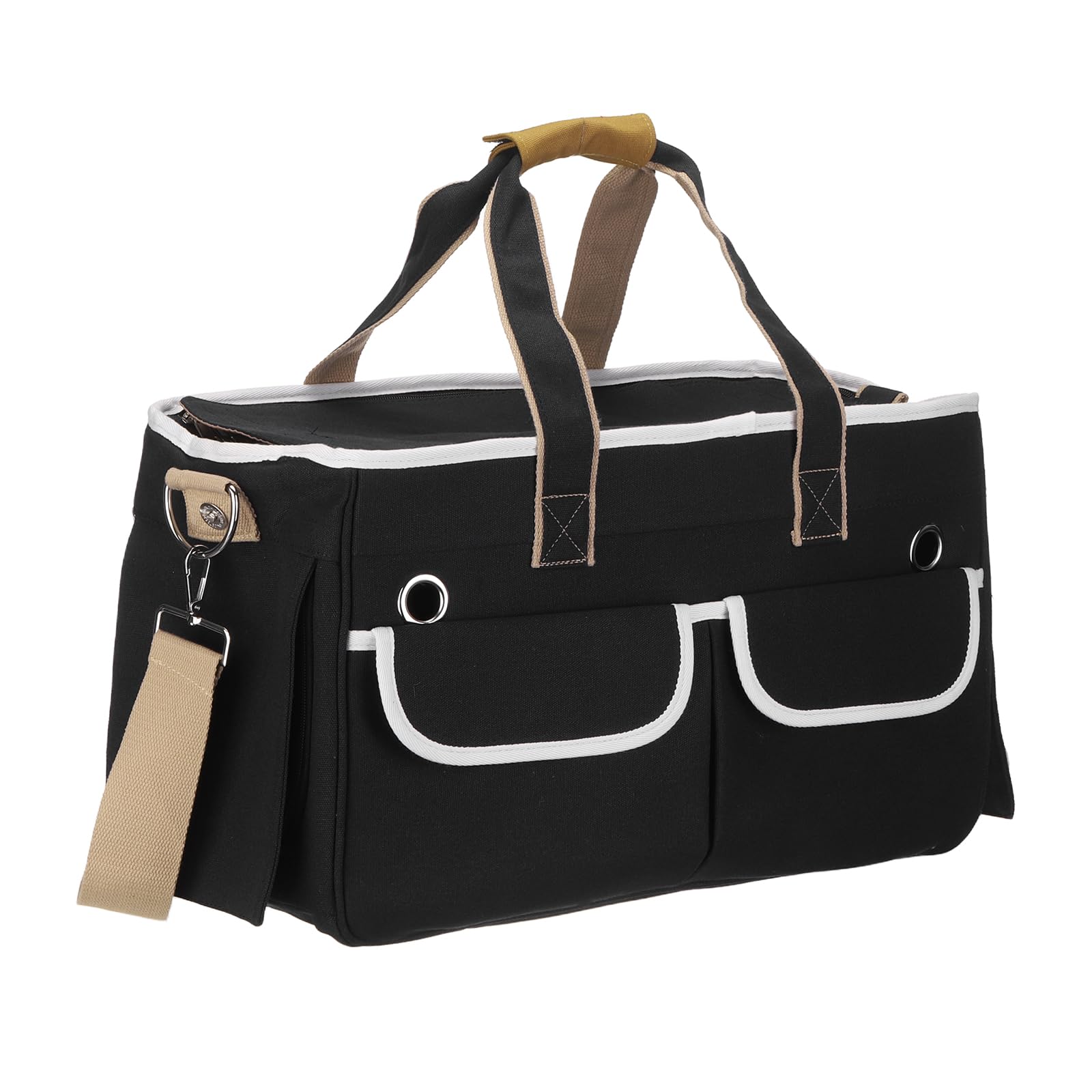 QUARKZMAN Transportador para Gatos, Cubierta Enrollable, Transportador para Mascotas Transpirable Bolsa De Viaje para Mascotas hasta 16.5 Lbs (Negro),