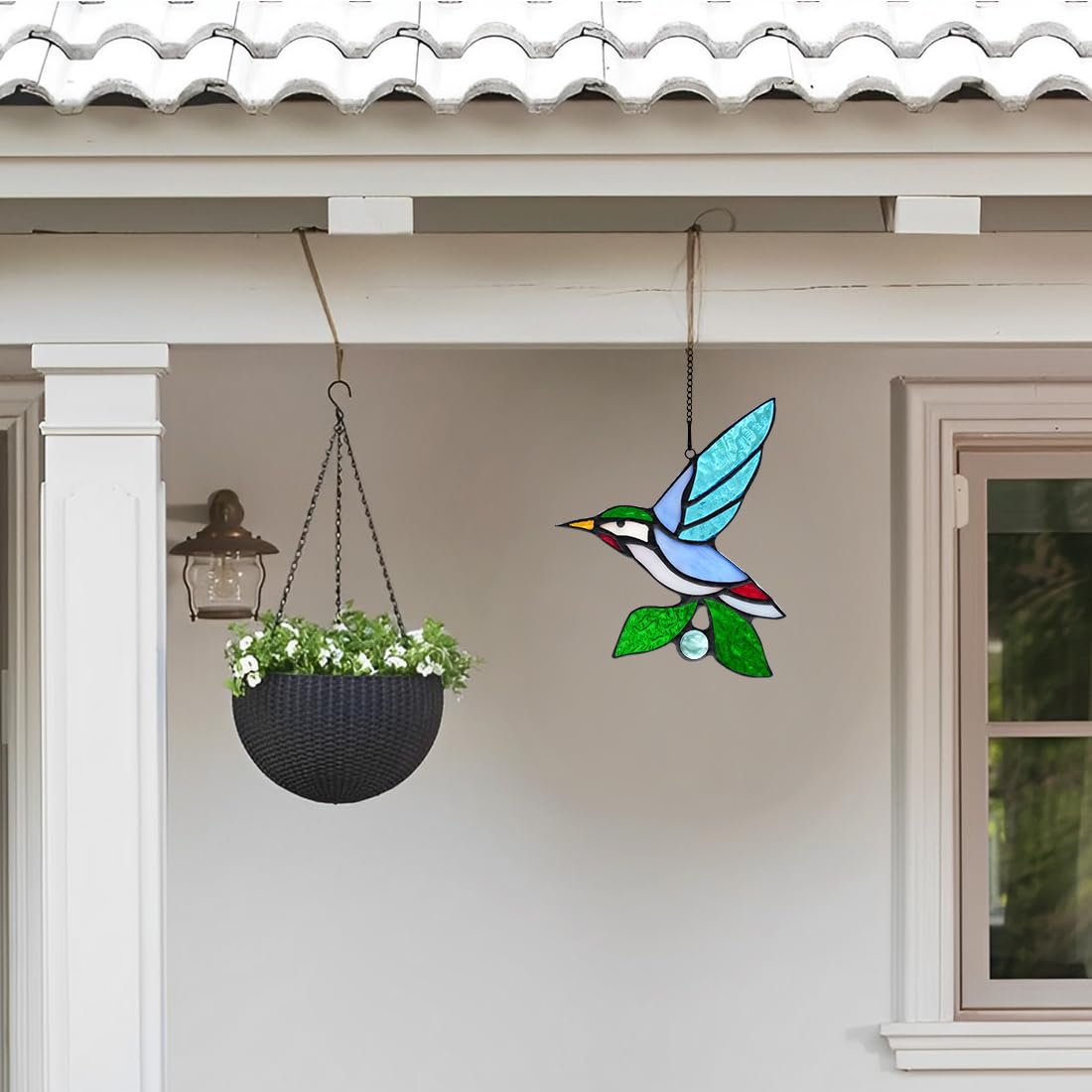 Kolibri-Sonnenfänger Aus Buntglas – Handgefertigt, 22 Cm, Inklusive Aufhängehaken & Geschenkbox
