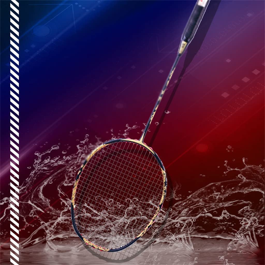 Full Carbon Racket Reinforced Secondary Molding 35 Lb Offensive 4U Badminton Racket Single Shot