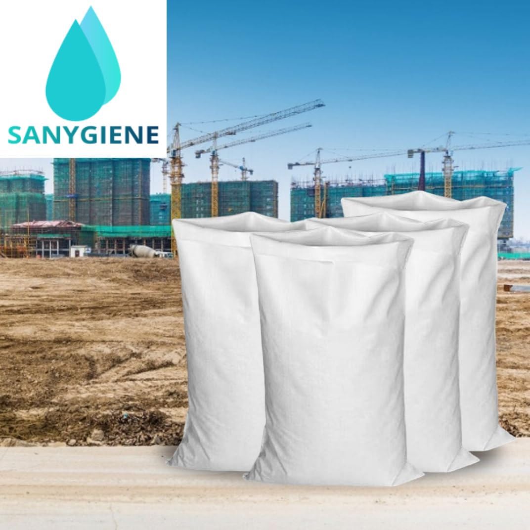 Sac Gravat Blanc Tissé Par Lot | Capacité De 80 Litres = 55X95 Cm