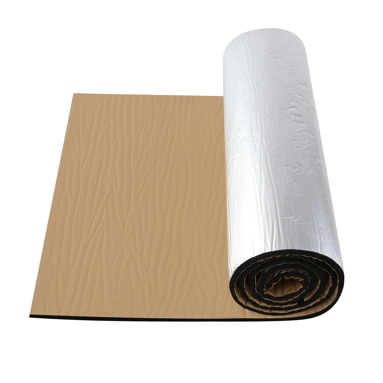 4 rotoli di tappetino isolante insonorizzante per auto, spessore 10 mm, autoadesivo, termoisolante, isolamento acustico, per tetti, pavimenti, 200 x 50 cm
