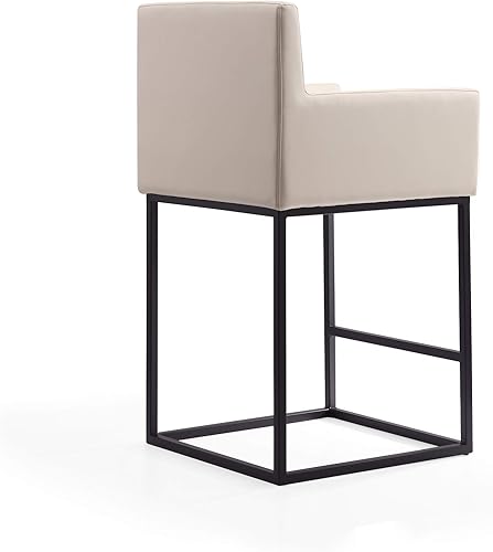 Miniatura 4 de Manhattan Comfort Ambassador Taburete de bar de 38 pulgadas de altura de mostrador, tapicería de piel sintética, moderno de mediados de siglo, marco