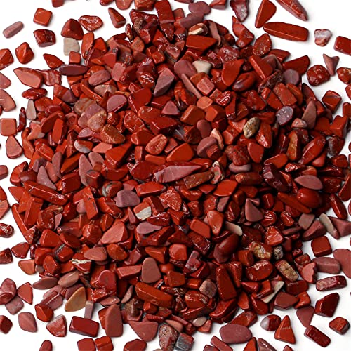 Image of Red Jasper Aquarium Gravel Rocks Natural Tumbled Healing Crystal Chips Bulk Gemstones Tumbled Crushed Stones for Fountain Vase Filler Planters Decorative Fish Tank Potted Reiki Energy Balancing 0.44lb
