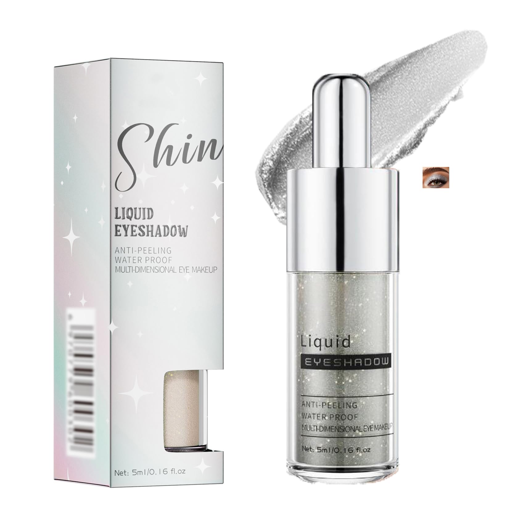 Glitter Liquid Eyeshadow, Metallic Shimmer Waterproof Eye Makeup