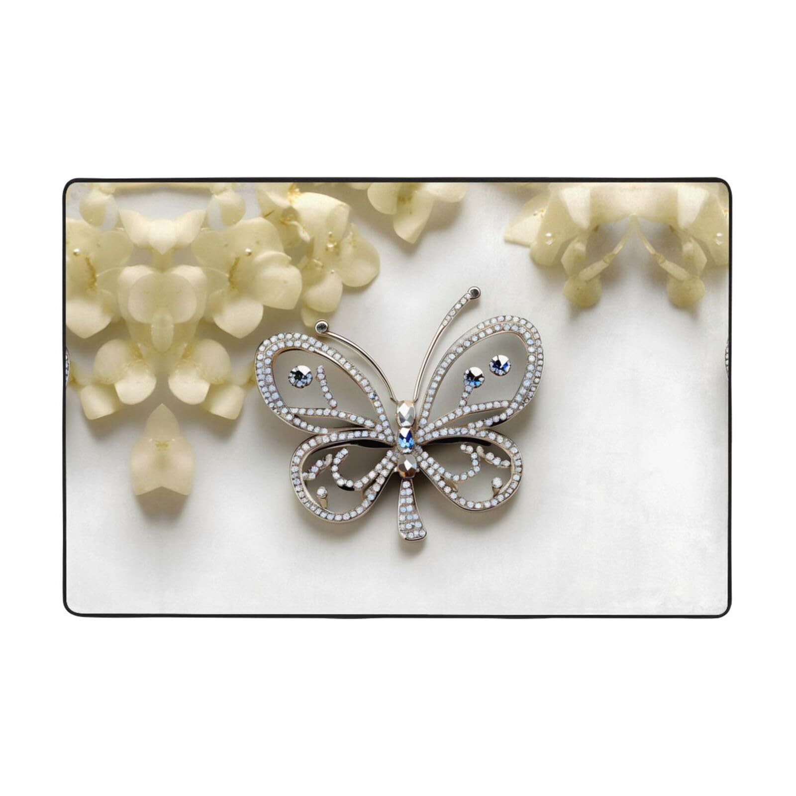 Tapis papillon floral doux pour salon et chambre enfant
