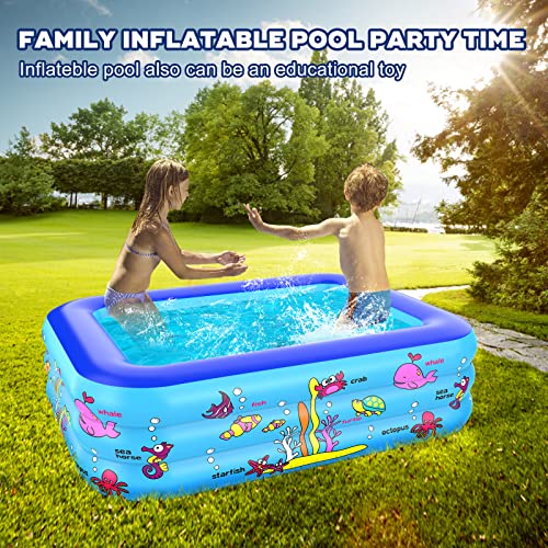 Inflatable Swimming Pool For Kids And Adults, 59" X 45" X 20" Family Kiddie Pool, Blow Up Lounge Pool, Above Ground Pool For Garden, Backyard, Outdoor Summer Water Party #TOP6