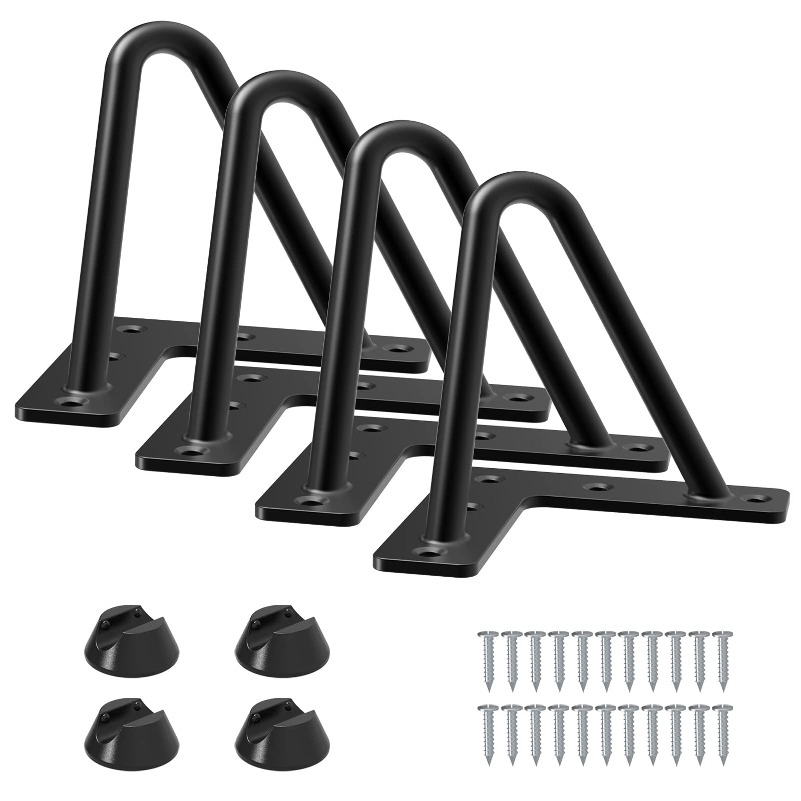 Signstek 4 inch Metal Hairpin Table Legs, Replacement Furniture Pin Legs Set of 4 for DIY Coffee Tables, Modern Desks, Night Stands, etc with Heavy Duty Iron and Mid-Century Industrial Design, Black
