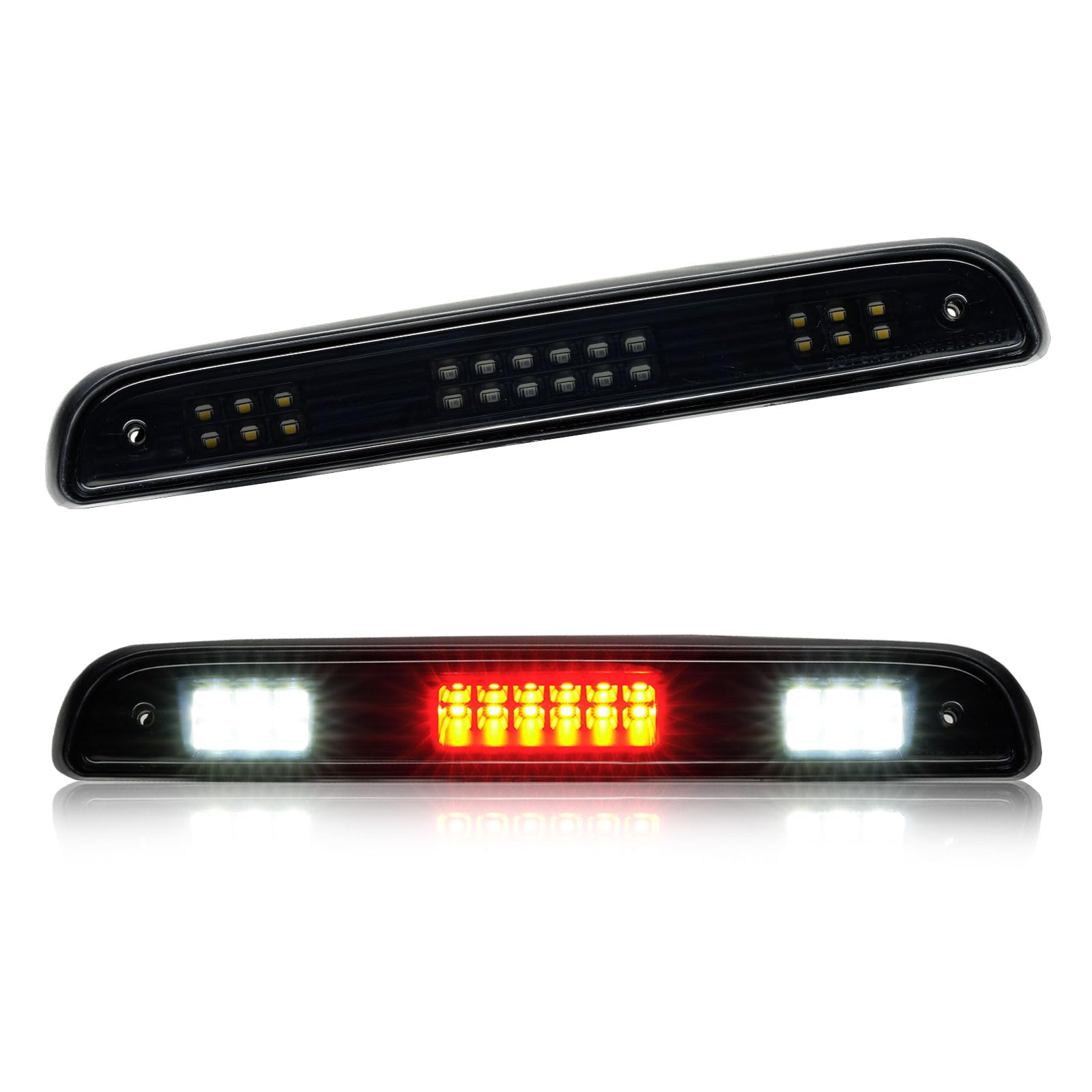 Third 3rd Brake Light LED for 1992-1997 Ford F150 F250 F350 Bronco, High Mount Rear Brake Lights Assembly, Waterproof Center Cab Lamp Stop Light