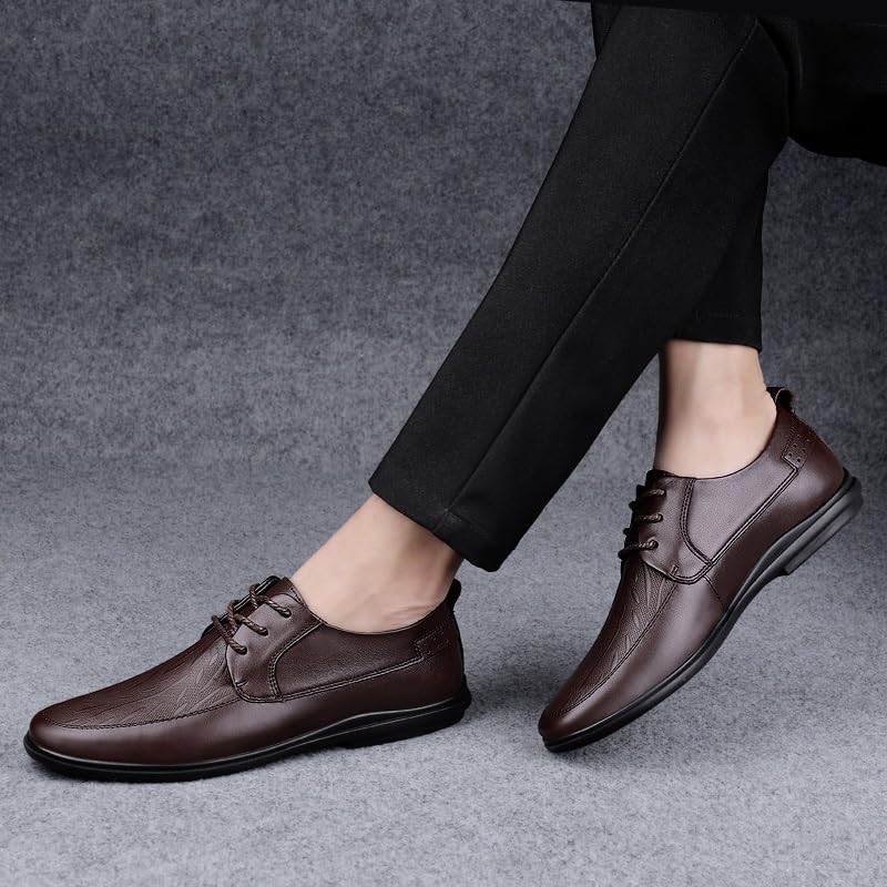 Men's Dress Oxford Shoes Top Grain Leather Lace Up Breathable Slip Resistant Formal Working Shoes4