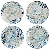 Certified International Playa Shells 8.5" Salad/Dessert Plates, Medium, Set of 4