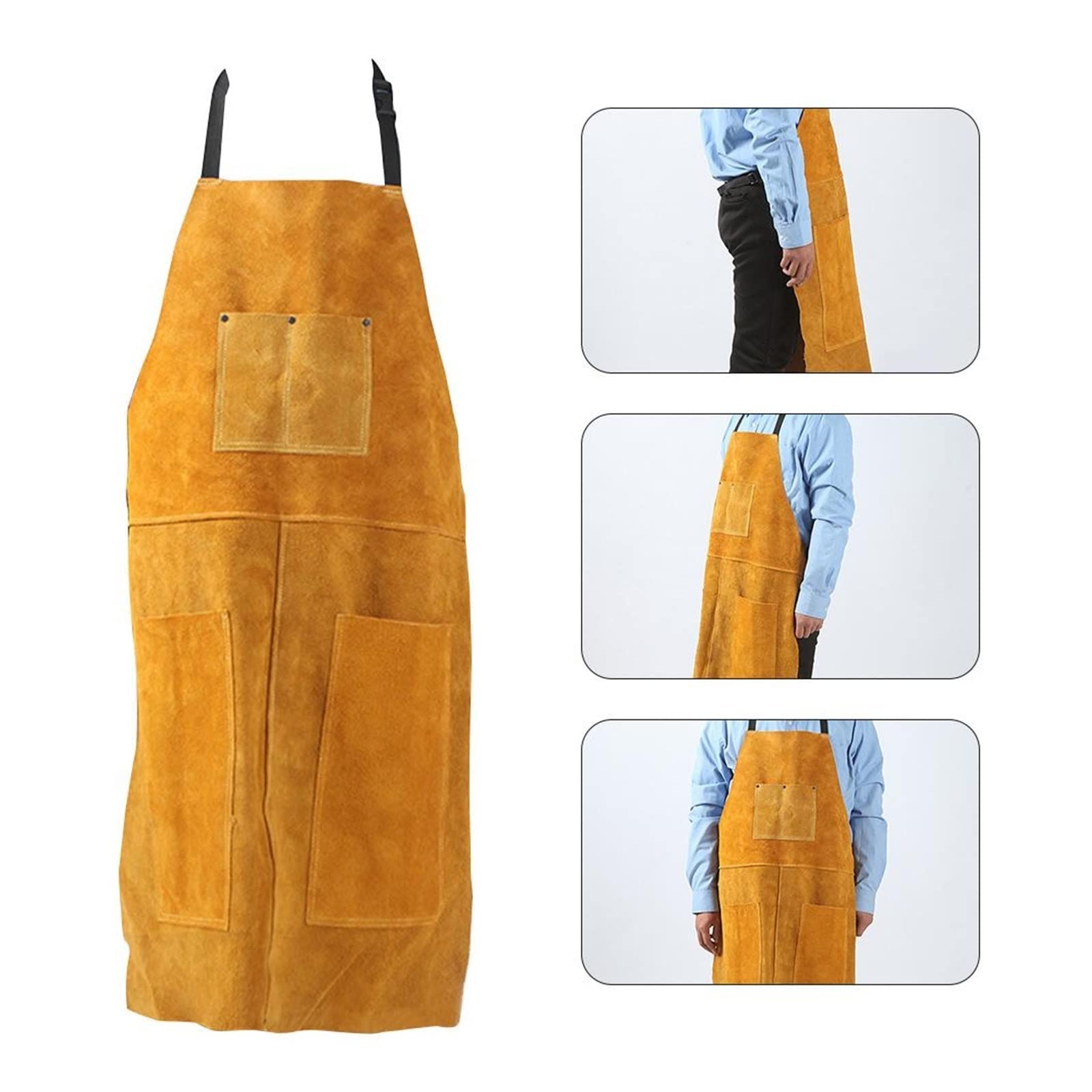 Soldadura delantal de cuero soldador de cuero delantal de tela profesional carpintero herrero ropa de jardín, Accesorios de soldadura