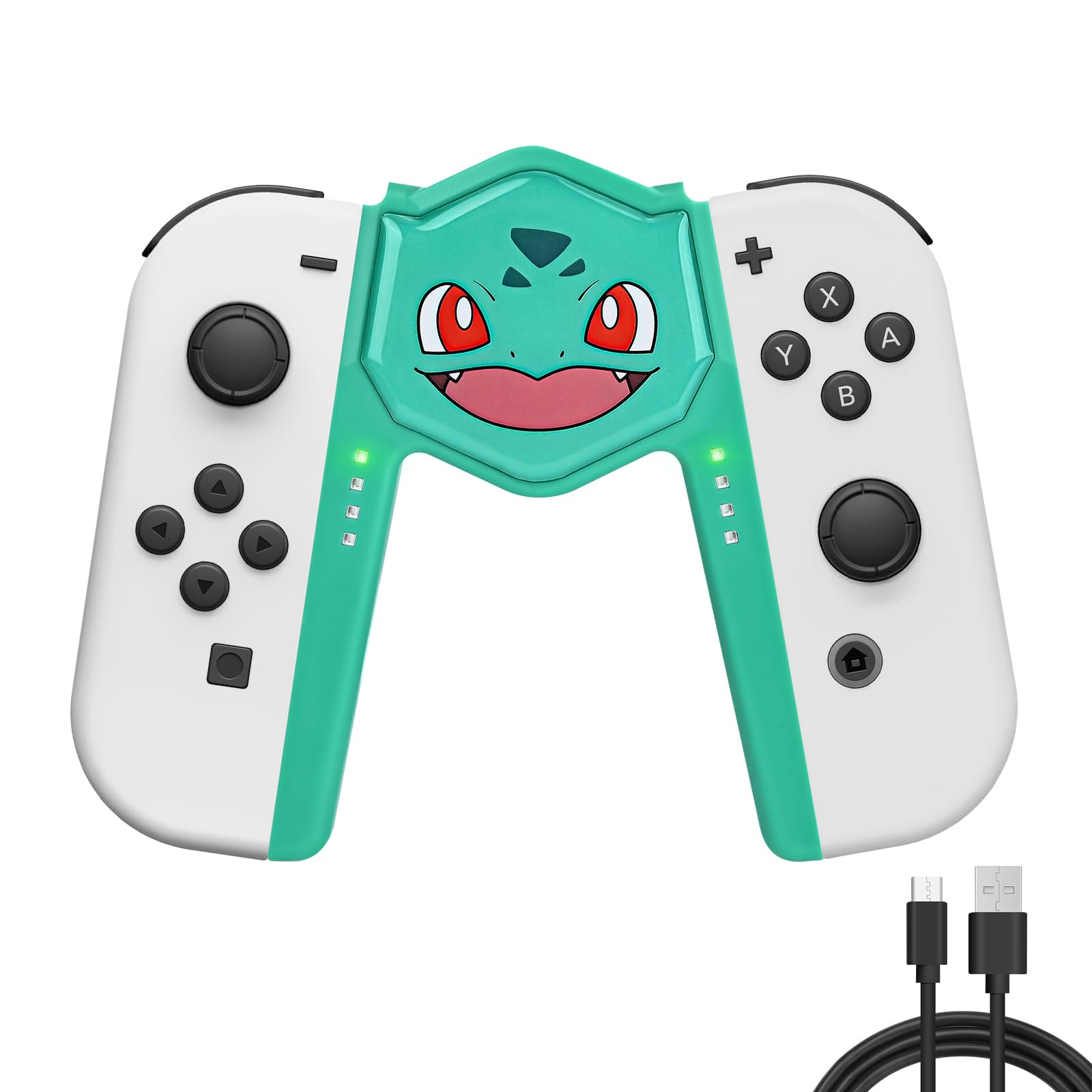 DLseego Poignée pour joycon OLED, Mignonne et Portable, en Forme de V, Plug and Play, Verte
