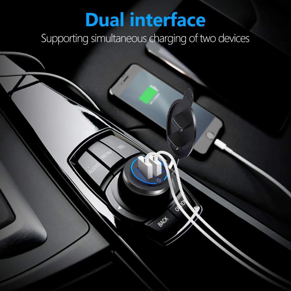 Caricabatteria USB Per Auto CESFONJER Con 2 Porte Impermeabili: Ricarica Rapida Per Tutti I Dispositivi!