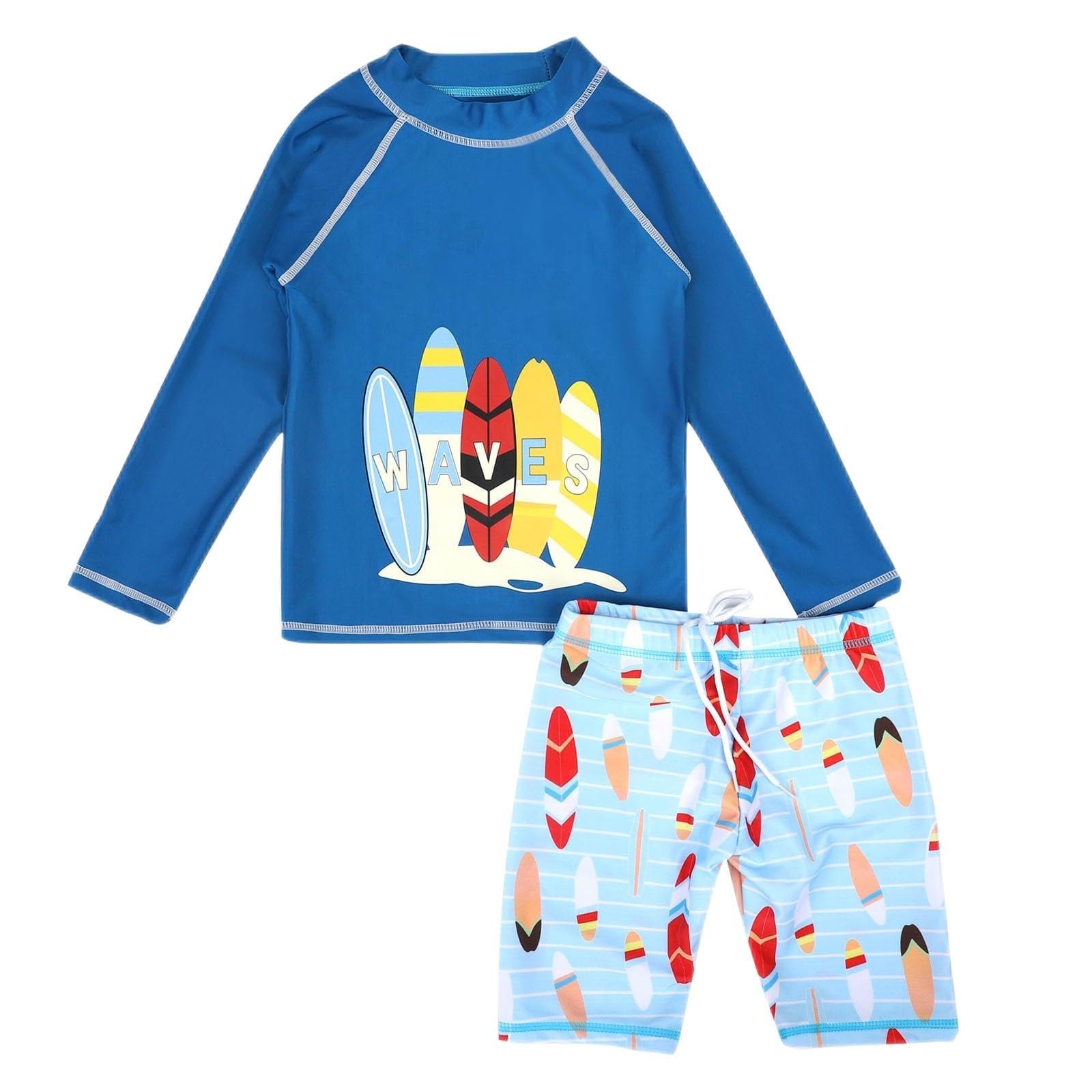 aaSccex Bañador para niños pequeños, protección solar, manga larga, traje de baño separado, ropa de playa, surf, bañador para niños