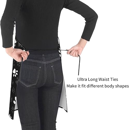 Miniatura 10 de Delantal de aseo para perros con 2 bolsillos, impermeable, delantal de chef, baberos para mujeres y hombres, cuello ajustable, resistente a las