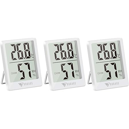 DOQAUS Indoor Thermometer Hygrometer 3 Pack, Mini Digital Room Thermometer Temperature Monitor, High Accurate Humidity Meter with LCD Display for Home Office Greenhouse Baby Nursery (White)