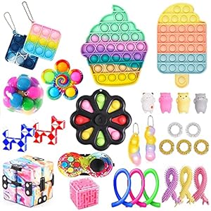 29Pcs Sensory Fidget Toys Set, Goedkope Fidget Pop Bubble Toys Pack, Nieuwigheid Stress Relief Anti-Angst Speelgoed Kit…