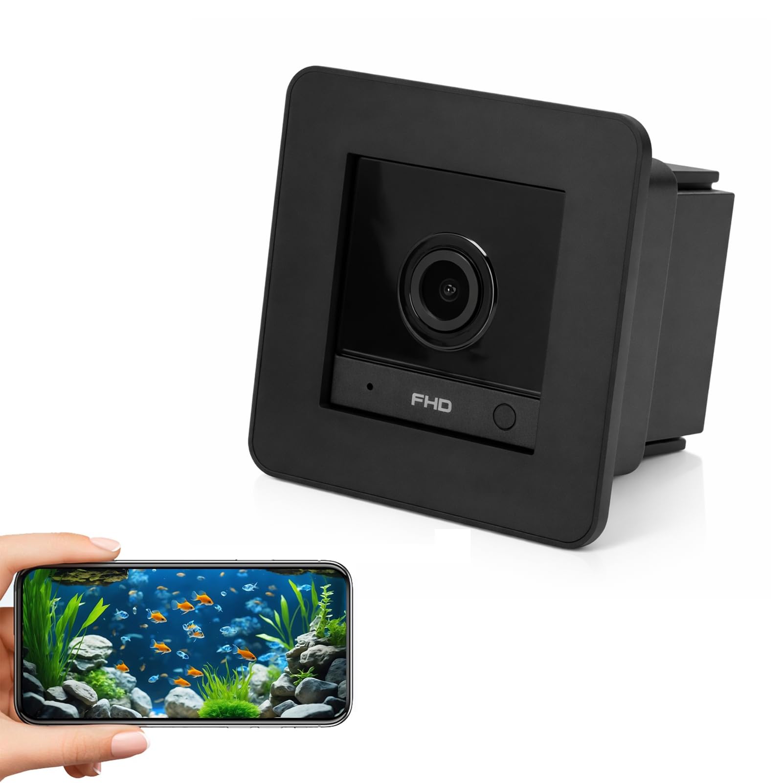 2K-Aquariumkamera mit Blendschutzobjektiv, 140°-Weitwinkel-WLAN-Aquariumkamera, KI-Bewegungserkennung, Zwei-Wege-Audio, Nachtsicht für Reptilien-Terrarium