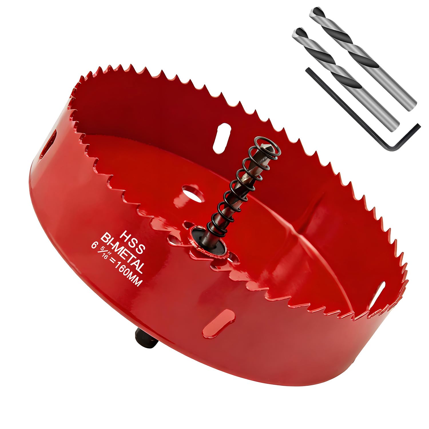 160 mm HSS Bi-Metal Hole Saw，Hole Saw Cutter for Drilling Soft Metal, Wood, PVC Board and Plastic for Cutting Circular Holes