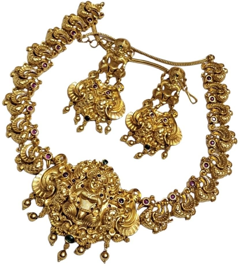 NalliJai Jewellers Copper Gold-plated Gold Jewellery Set (Pack of 1)_BZ_Ldggs01 (B0D8W1J32B) Amazon Price History, Amazon Price Tracker