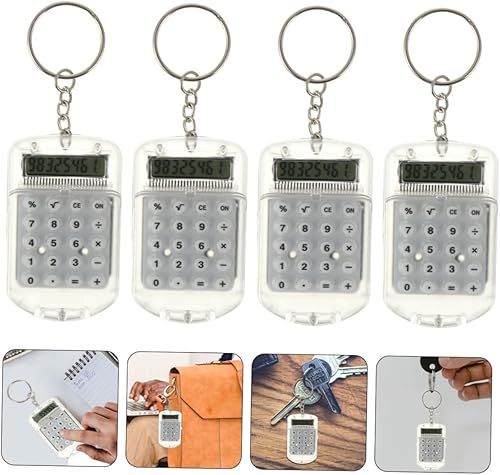 Miniatura 4 de NUOBESTY 4pcs Calculadora Llavero Mini Calculadora Básica Cuatro Funciones Material Portátil Estudiante