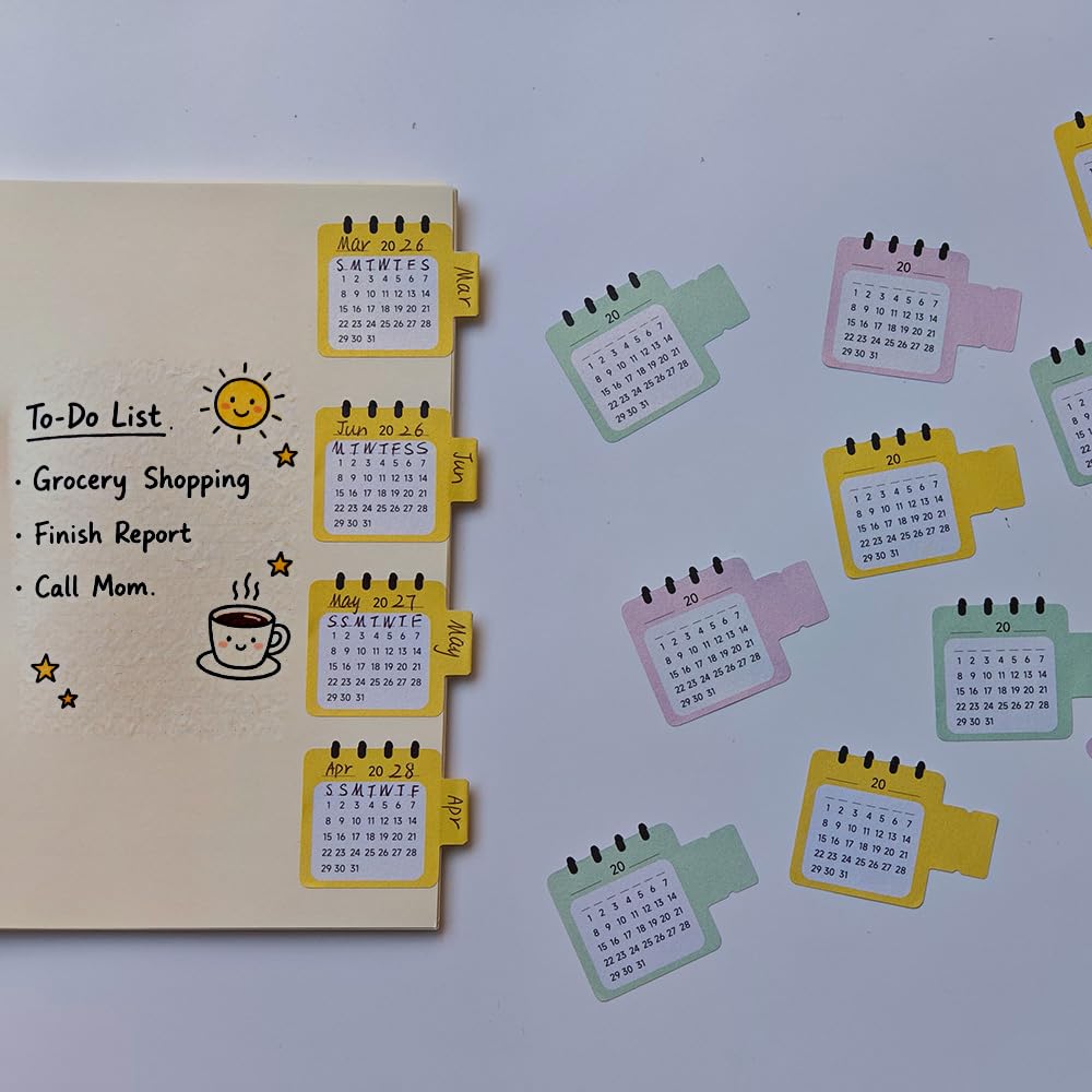 Etncy Life Blessing Perpetual Planner Monthly Tabs Calendar Stickers For Study Planners, Office Reports, Project Files, Fitness Trackers (Blessing)