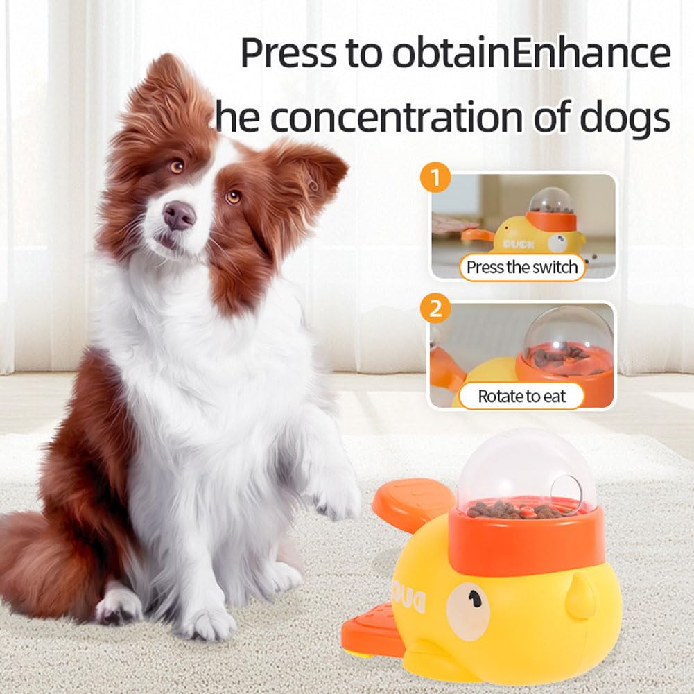 Giochi Di Intelligenza Cane, Dispenser Cibo Gatti, Giocattolo Interattivo a Forma di Anatra, Giocattolo Interattivo 2 In 1 per Cani e Mangiatoia Lenta, Dispenser per Cani d'Anatra