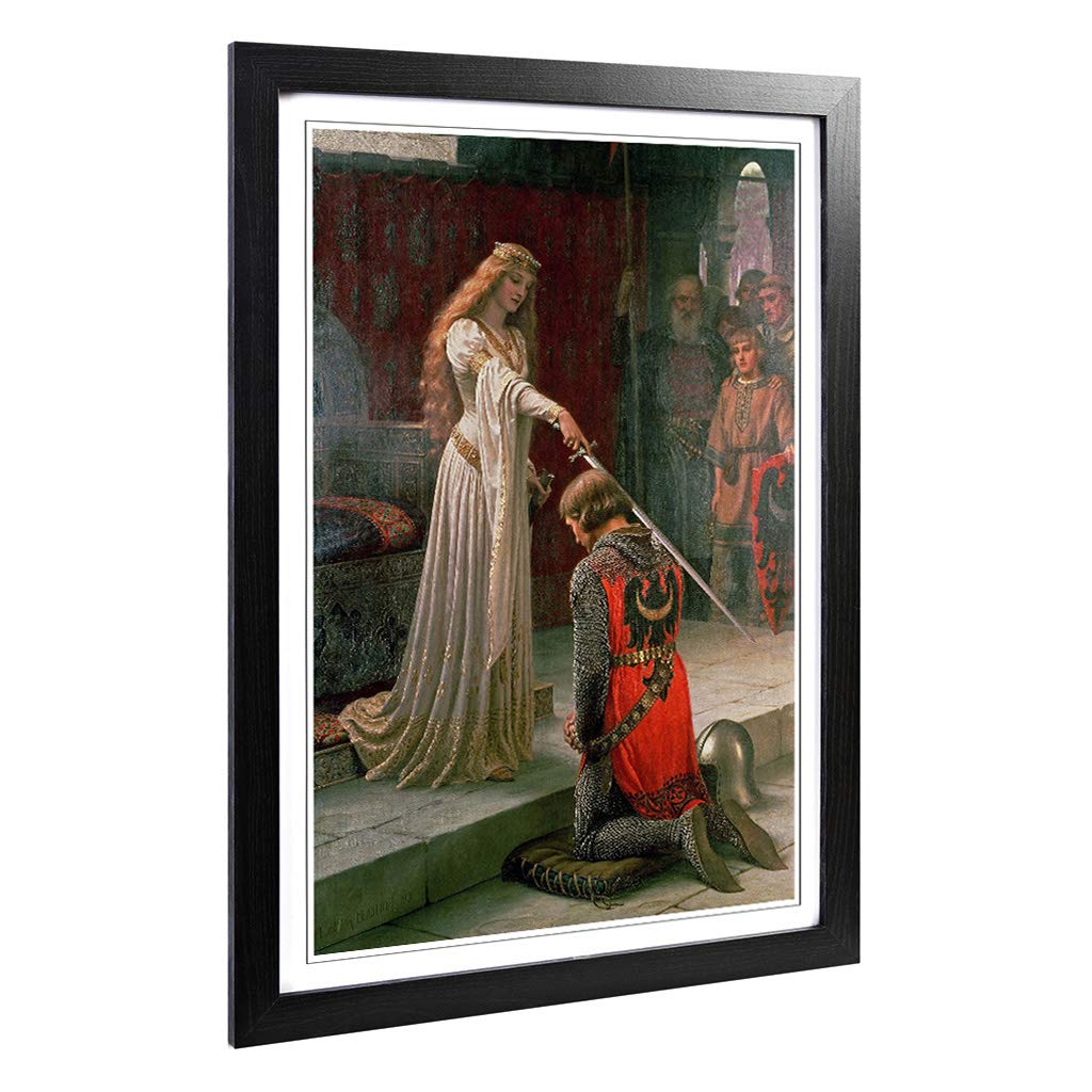 Big Box Art Framed Print of Edmund Leighton The Accolade Design | Wall Art Picture | Home Decor for Kitchen, Living, Dining Room, Bedroom, Hallway, Office, Black, A2 / 24.5x18 Inch / 62x45cm