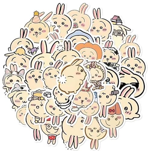 うさぎステッカー 50*2=100枚入り セット 可愛い 防水ステッカーシール キャラクター PVC 貼り紙 手帳シール DIY ギター 車 バイク ヘルメット ちいか 非公式 [並行輸入品]のサムネイル