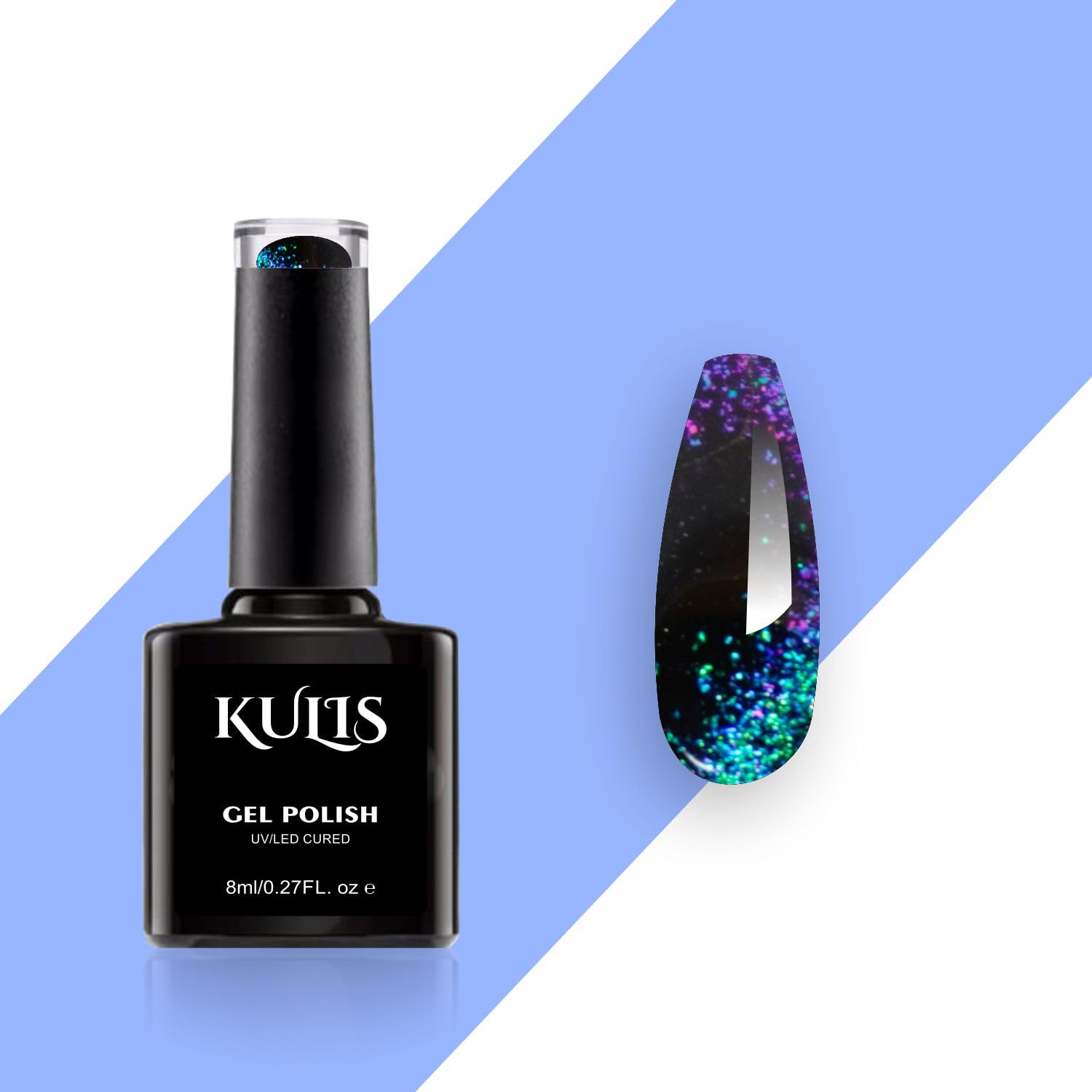 Kulis Magnetic Cat-Eye UV Gel Nail Polish – Peacock Effect Gel | Long-Lasting, Chip-Resistant | Salon Quality Gel for Nail Art | Cures Under UV/LED Lamp (Shade #04)-image-34