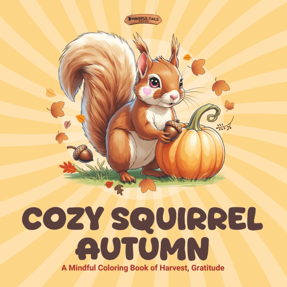 Cozy Squirrel Autumn: A Mindful Coloring Book of Harvest, Gratitude: relaxing fall coloring book with squirrels, cozy vibes & nature fun for kids, teens & adults
