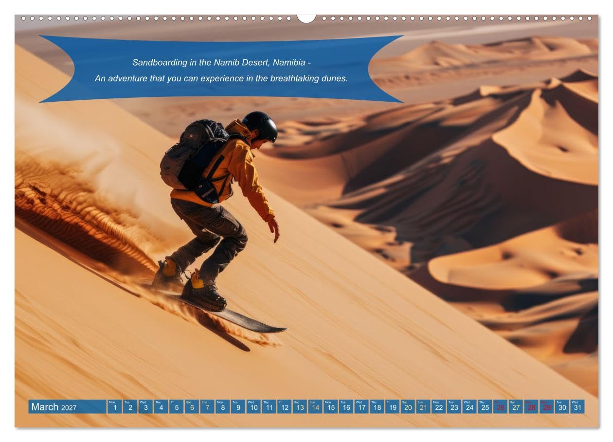Crazy ideas for adventure enthusiasts (High Quality Premium Wall Calendar 2027 DIN A2 landscape),CALVENDO 12 Month Wall Calendar: You only live once. ... enjoy unique moments for adrenaline junkies