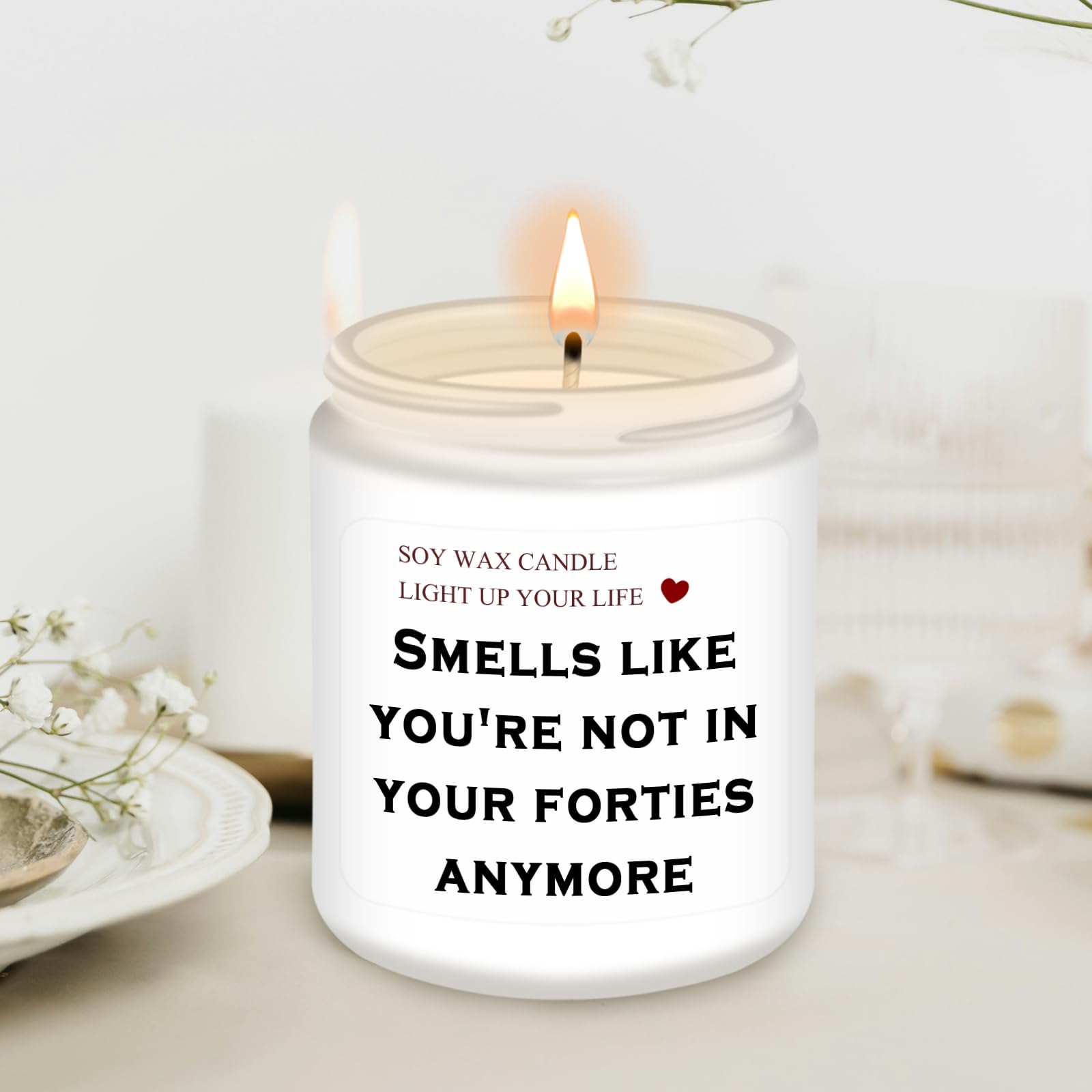 Homsolver 50th Birthday Candle Gifts for Her Him, Happy 50th Birthday Decorations Gift for Women Men, Funny 50 Years Old Gifts Ideas- Lavender Candles