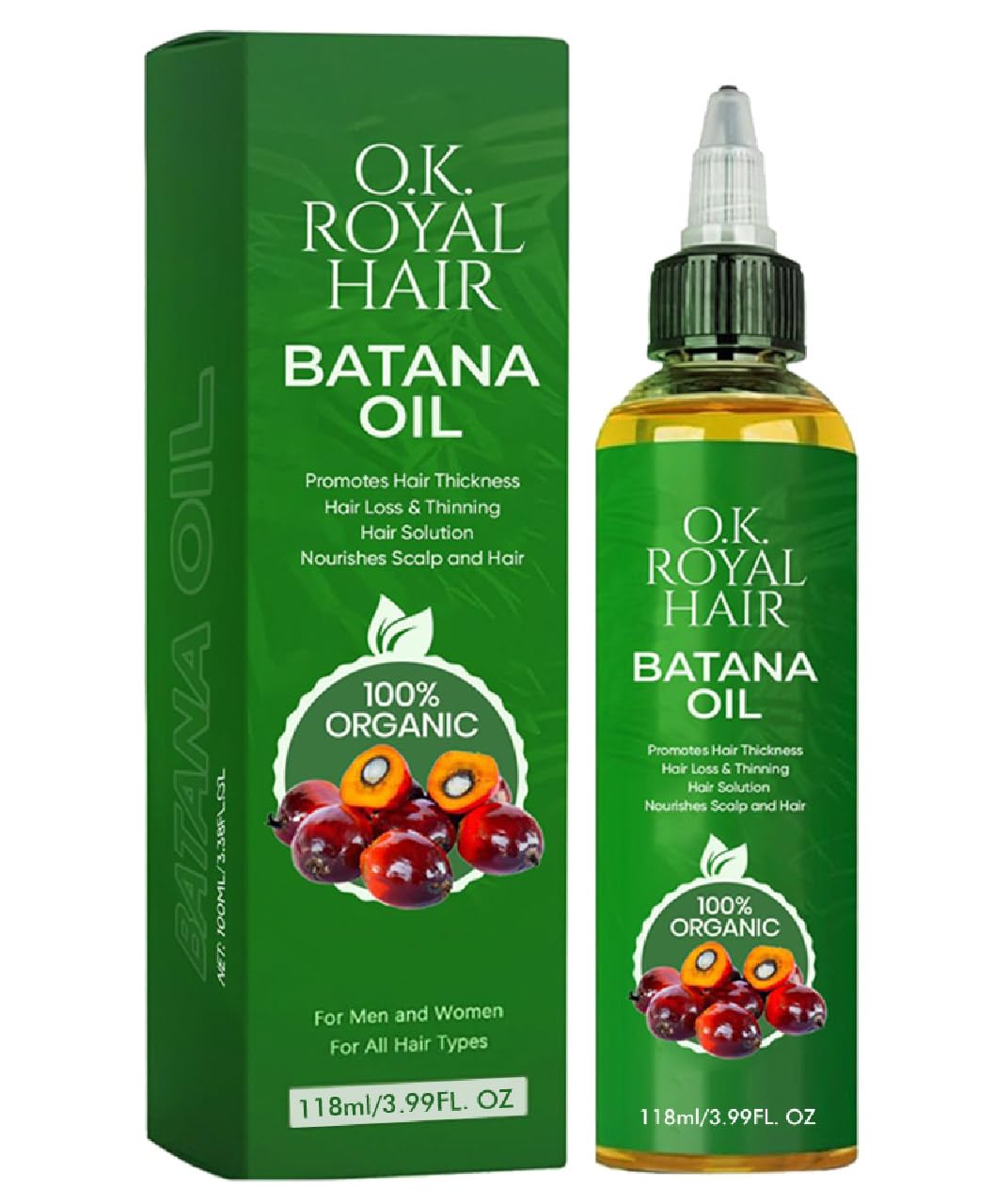 OK Royal Hair Batana Oil for Hair Growth & Skin Care: Dr Sebi Organic Raw Batana Oil from Honduras and Africa - 100% Pure & Natural - For Thicker & Stronger Hair – 3.99 FL OZ