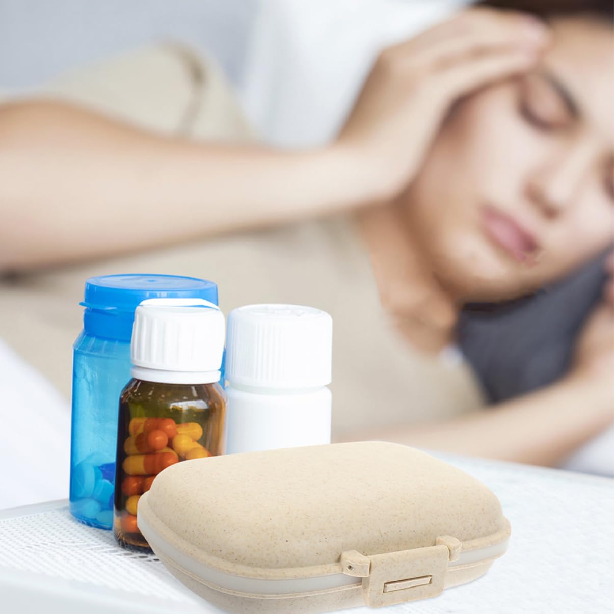 SOLUSTRE 3 Set Di Portapillole Da Viaggio Organizer Giornaliero Compatto Dispenser Per Medicinali A Doppio 2 Pezzi * 3